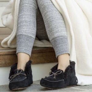 Ugg Tall Alena suede slippers in Black 7